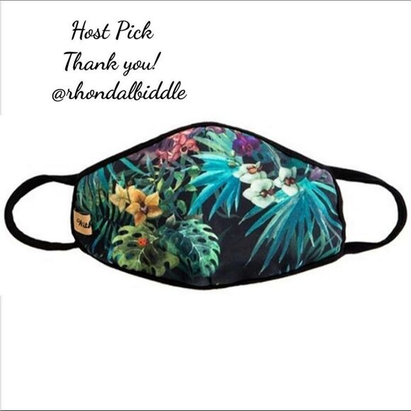 SALE Tropical Design Black Face mask - Picture 2 of 4